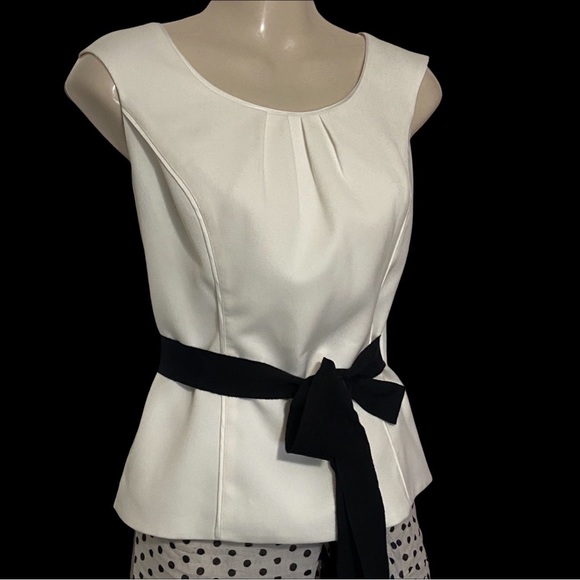 Tops Black House White Market Elegant Fitted Open Back Sleeveless Top